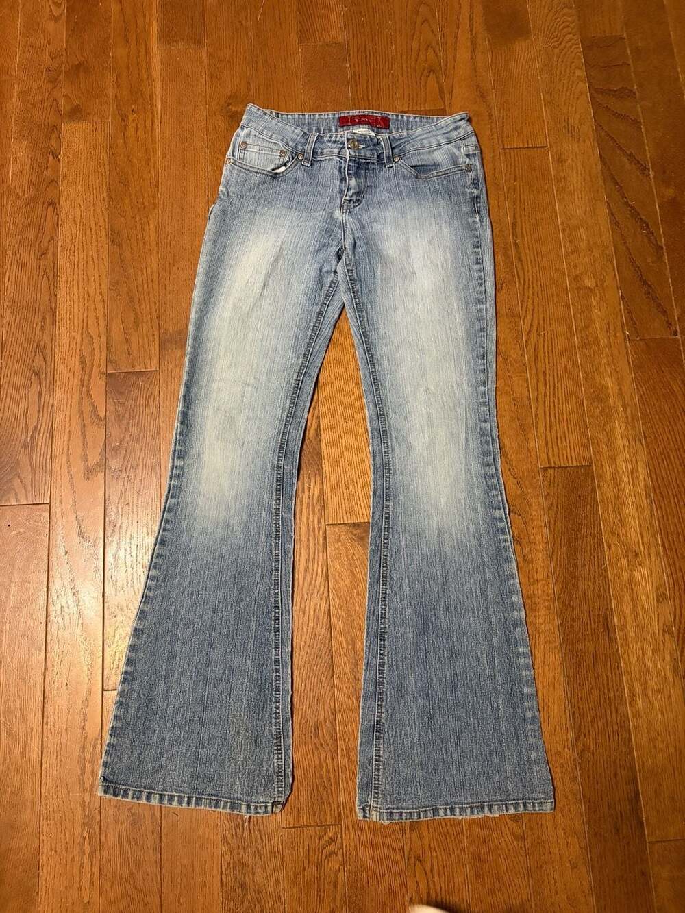 YMI Jeans Size 7 Denim Flare Raw Hem Pockets